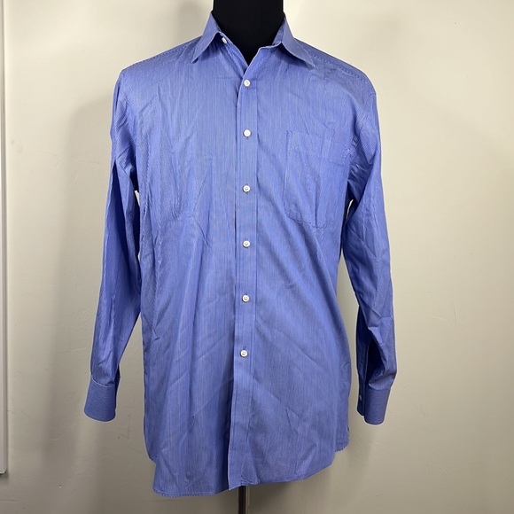 TOMMY HILFIGER Blue Stripe Casual Button Down Shirt 16 - Picture 1 of 6